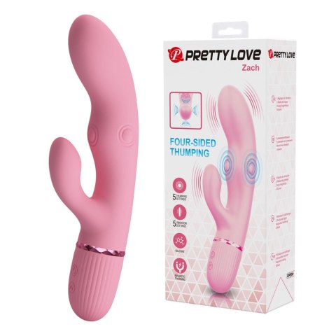 Pretty Love Zach – Wibrator Króliczek z Czterostronnym Pulsem Thumpingu – Różowy