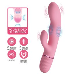 Pretty Love Zach – Wibrator Króliczek z Czterostronnym Pulsem Thumpingu – Różowy