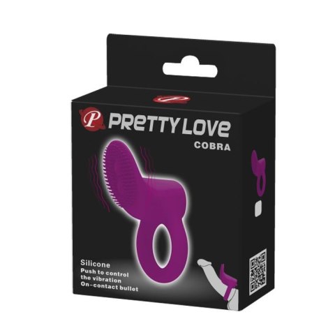 PRETTY LOVE - Fioletowy Pierścień Erekkcyjny COBRA z Wibracjami