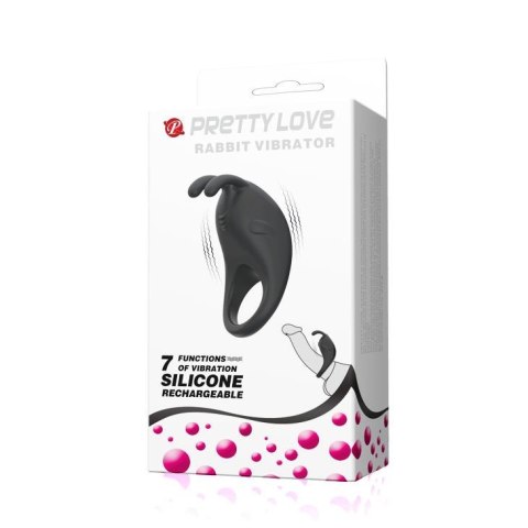 PRETTY LOVE – Wibrujący pierścień erekcyjny z królikiem, 7 funkcji, USB