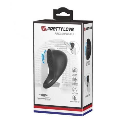 PRETTY LOVE - Wibrujący Pierścień RING SHAKING II z 12 Trybami i Ładowaniem USB