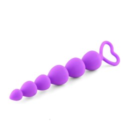 Elegancki Plug Analny z Koralikami 'Purpurowe Serce'