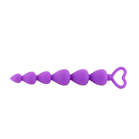 Elegancki Plug Analny z Koralikami 'Purpurowe Serce'