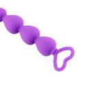 Elegancki Plug Analny z Koralikami 'Purpurowe Serce'