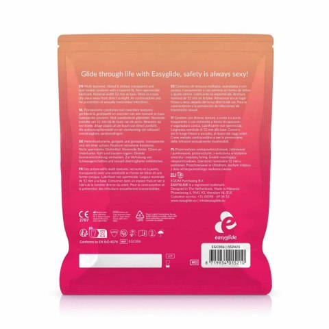 EasyGlide - Stymulujące prezerwatywy z prążkami i wypustkami (40 szt.)