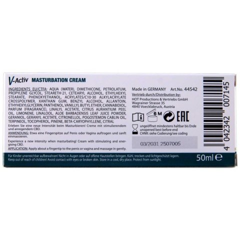 HOT V-Activ: Krem do Masturbacji Unisex z CBD 50 ml