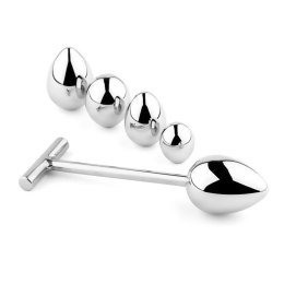 Ekskluzywny zestaw metalowych plugów analnych z wymiennymi końcówkami nr 3