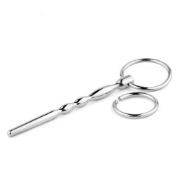Elegancki metalowy plug cewkowy z pierścieniem