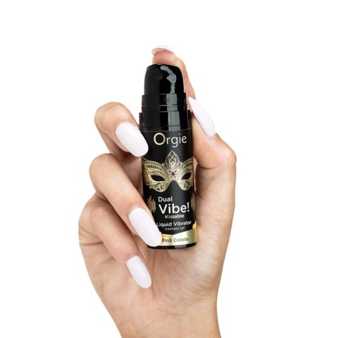DUAL VIBE! Płynny Wibrator do Całowania o Smaku Pina Colada - 15 ml
