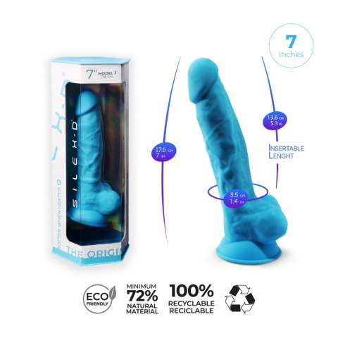 Silexd Model 1 – Realistyczne Dildo, Niebieskie 17.75 cm