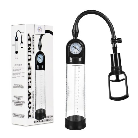 Pompka Penisa MASTER Powerpump – Czerń i Przejrzystość