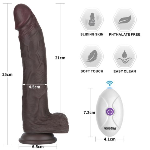 10" Vibrating Sliding Skin Pro II Silicone Dong (Black) LoveToy - Boys of Toys Sp. z o.o. (dystrybutor)