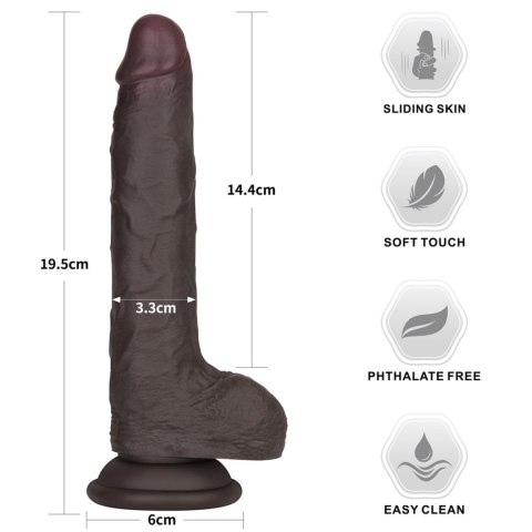 7.5'' Sliding Skin Pro II Dual Layer Silicone Dong (Black) LoveToy - Boys of Toys Sp. z o.o. (dystrybutor)