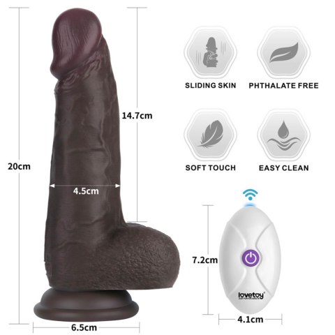 8" Vibrating Sliding Skin Pro II Silicone Dong (Black) LoveToy - Boys of Toys Sp. z o.o. (dystrybutor)