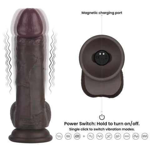 8" Vibrating Sliding Skin Pro II Silicone Dong (Black) LoveToy - Boys of Toys Sp. z o.o. (dystrybutor)