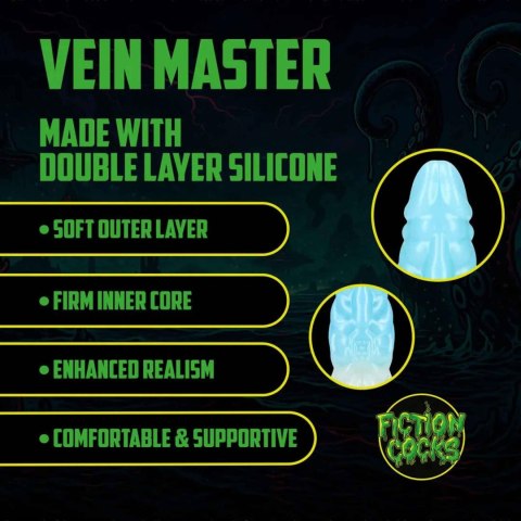Vein Master - Silicone Dildo - Blue/White SHOTS
