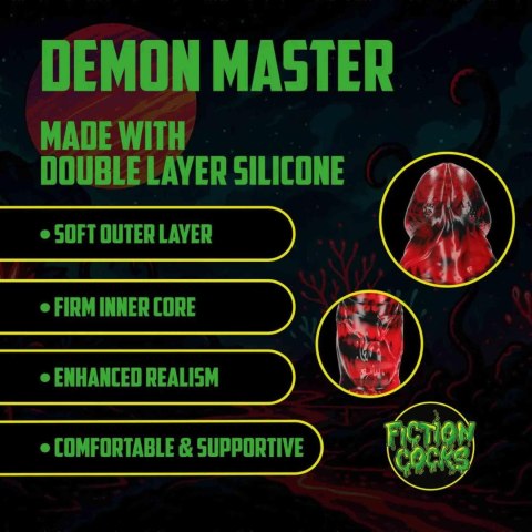 Demon Master - Silicone Dildo - Red/Black SHOTS