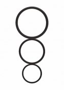 Flat Cock Ring Set - Black SHOTS
