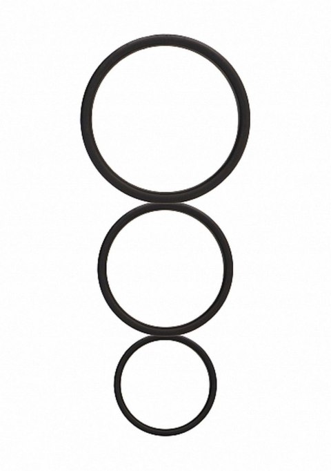 Flat Cock Ring Set - Black SHOTS
