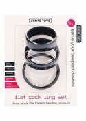 Flat Cock Ring Set - Black SHOTS