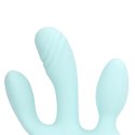 Three-In-One Liquid Silicone Vibrator - Breezy Blue SHOTS