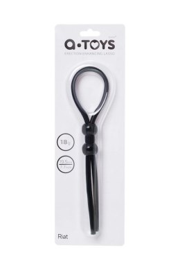 Lasso on the penis A-toys by TOYFA with two beads, silicone, black, 19.5 cm TOYFA - Boys of Toys Sp. z o.o. (dystrybutor)