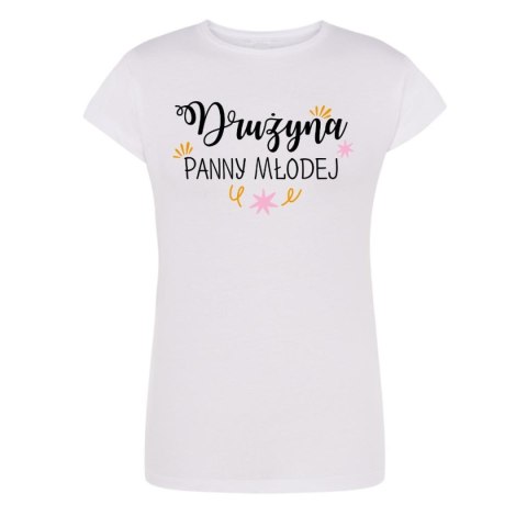 Elegancka biała koszulka damska "Drużyna Panny Młodej" M