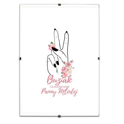 Plakat "Buziaki na pożegnanie Panny Młodej" – Niezapomniana pamiątka w eleganckiej antyramie