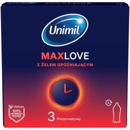Unimil MAX LOVE: Prezerwatywy Opóźniające, 3 szt.