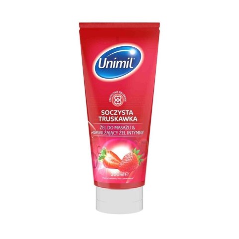Unimil® Zmysłowy Żel do Masażu o Smaku Truskawkowym 200 ml
