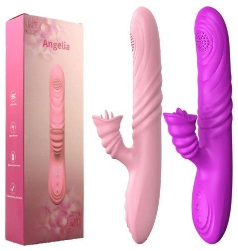 Wibrator Angelia USB: 3 Funkcje Ruchu Posuwisto-Zwrotnego i 20 Trybów Wibracji – Fioletowy