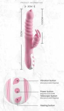 Wibrator Króliczek Hannah USB – Różowy