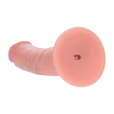Dual Density Silicone Curved Realistic Vibrating Dildo with Suction Cup - 6" / 15,5 cm - Flesh SHOTS