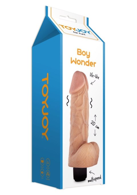 Boy Wonder Wibrujący Realistyczny Dildo 20 cm w Kolorze Jasnej Skóry