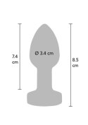Srebrny Wibrujący Korek Analny The Glider od TOYJOY - Rozmiar M