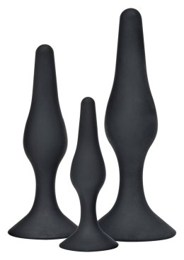 Zestaw trzech wyprofilowanych plugów analnych 'Curvy Companions', czarny