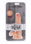 Realistyczne dildo o podwójnej gęstości z jądrami, 6 cali, jasny odcień skóry