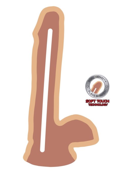Realistyczne dildo o podwójnej gęstości z jądrami, 6 cali, jasny odcień skóry