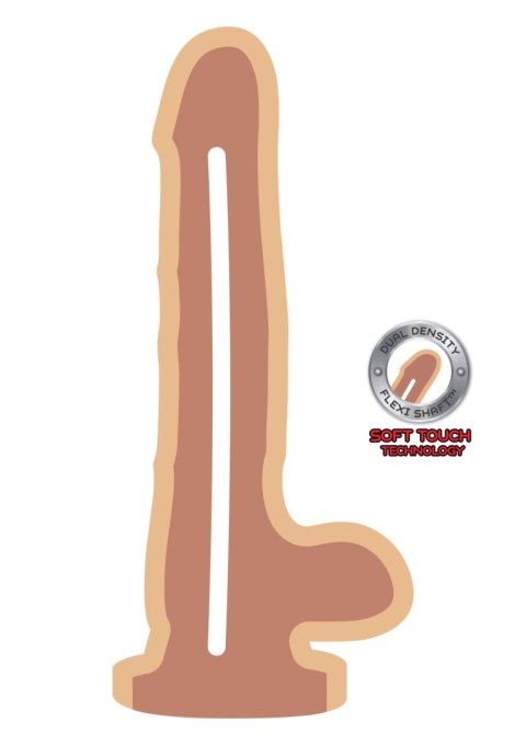 Realistyczne Dildo o Podwójnej Gęstości z Jądrami, 20,5 cm, Cielisty Odcień