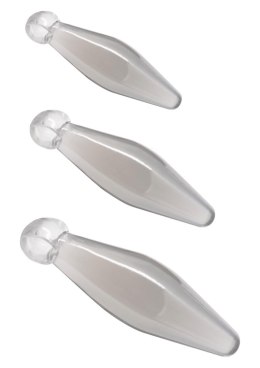 Elegancki Zestaw Transparentnych Korków Analnych z Uchwytem na Palec – 3 Sztuki