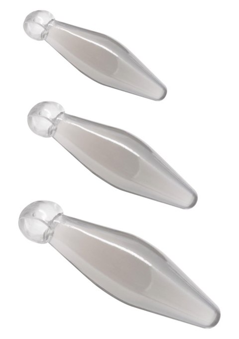 Elegancki Zestaw Transparentnych Korków Analnych z Uchwytem na Palec – 3 Sztuki
