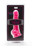 Realistyczne Dildo Happy Dicks z Jąderkami, Różowe, 19 cm