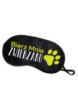 Prowokacyjna Opaska na Oczy z Napisem 'BIERZ MNIE ZWIERZAKU'