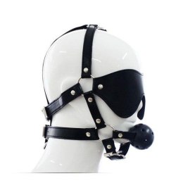 Elegancka Uprząż na Twarz z Maską i Kneblem Total Head Harness Restraint, Czarna