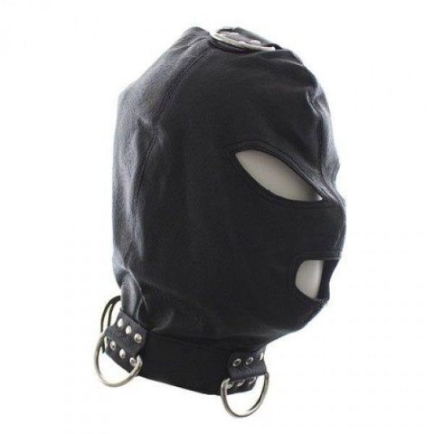 Elegancka Maska Bondage z Kołnierzem i Metalowymi Pętelkami – Czarna