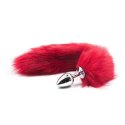 Analny plug z ogonem Lisicy Long Fox Tail – Czerwony
