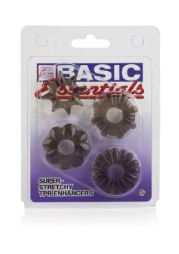 Niezbędny zestaw pierścieni erekcyjnych Basic Essentials – 4 sztuki, Szary