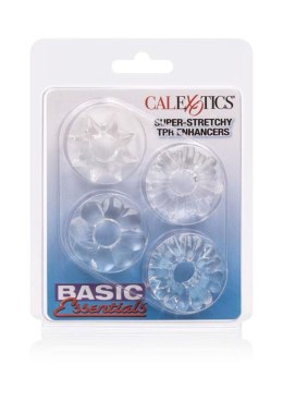 Zestaw 4 przezroczystych pierścieni erekcyjnych Basic Essentials