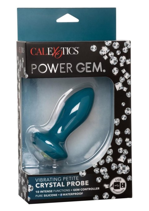 Wibrująca Sonda Analna Power Gem® Crystal Petite - Błękitna