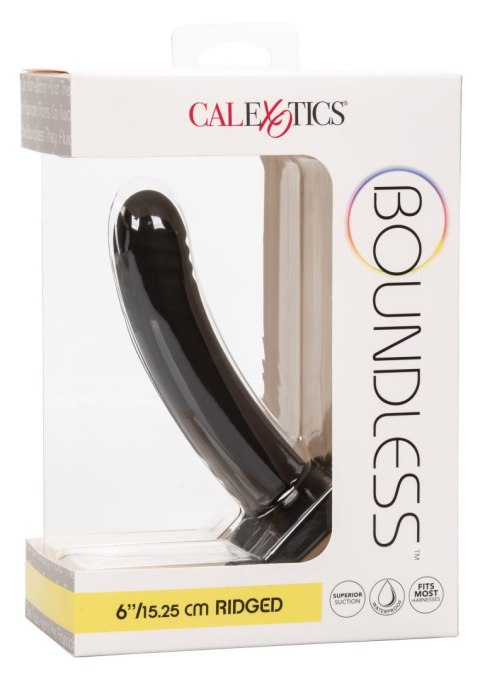 Boundless 15.25 cm – Prążkowany Czarny Dildo z Przyssawką